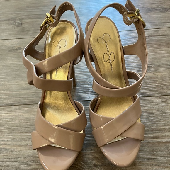 Jessica Simpson 6” Tan Strappy Heels Size 9.5 - Picture 3 of 9